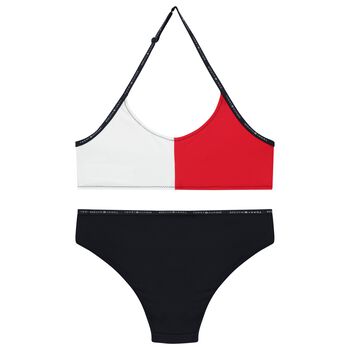 Girls Navy Colourblock Bikini
