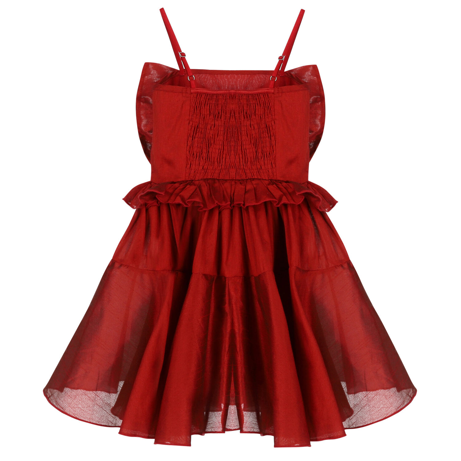 Girls Red Bow Dress, 1, hi-res