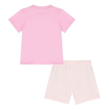 Younger Girls Pink Logo Shorts Set