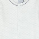 White & Grey Dots Babygrow, 1, hi-res