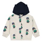 Younger Boys Beige Raccoon Tracksuit Set, 2, hi-res