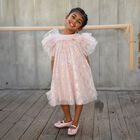 Baby Girls Pink Ruffle Tulle Marlowe Dress, 1, hi-res