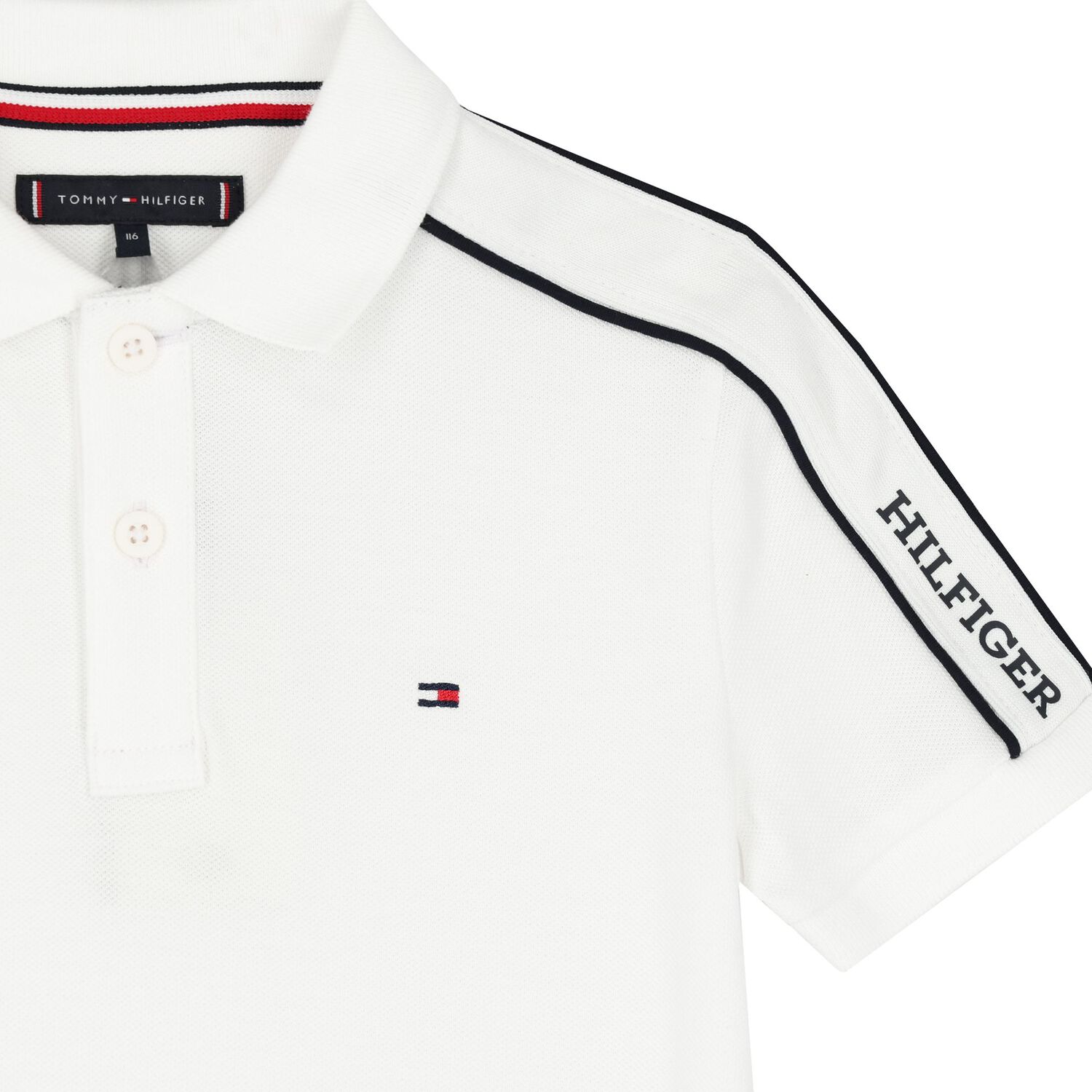 Boys White Logo Polo Shirt, 2, hi-res