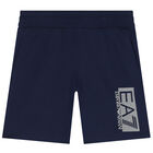 Boys Navy Logo Shorts Set, 3, hi-res