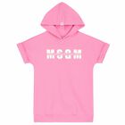 Girls Pink Logo Hooded Dress, 2, hi-res