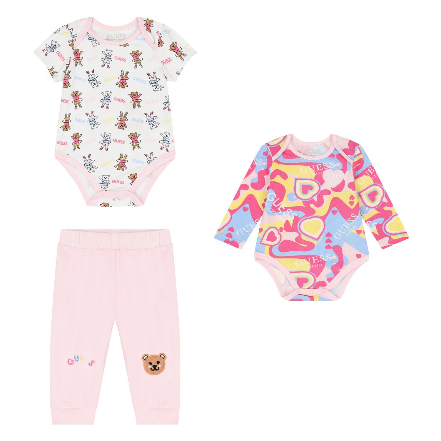 Baby Girls Multi-Coloured Bodysuit Gift Set, 1, hi-res