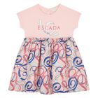 Younger Girls Pink Ribbon Dress, 2, hi-res