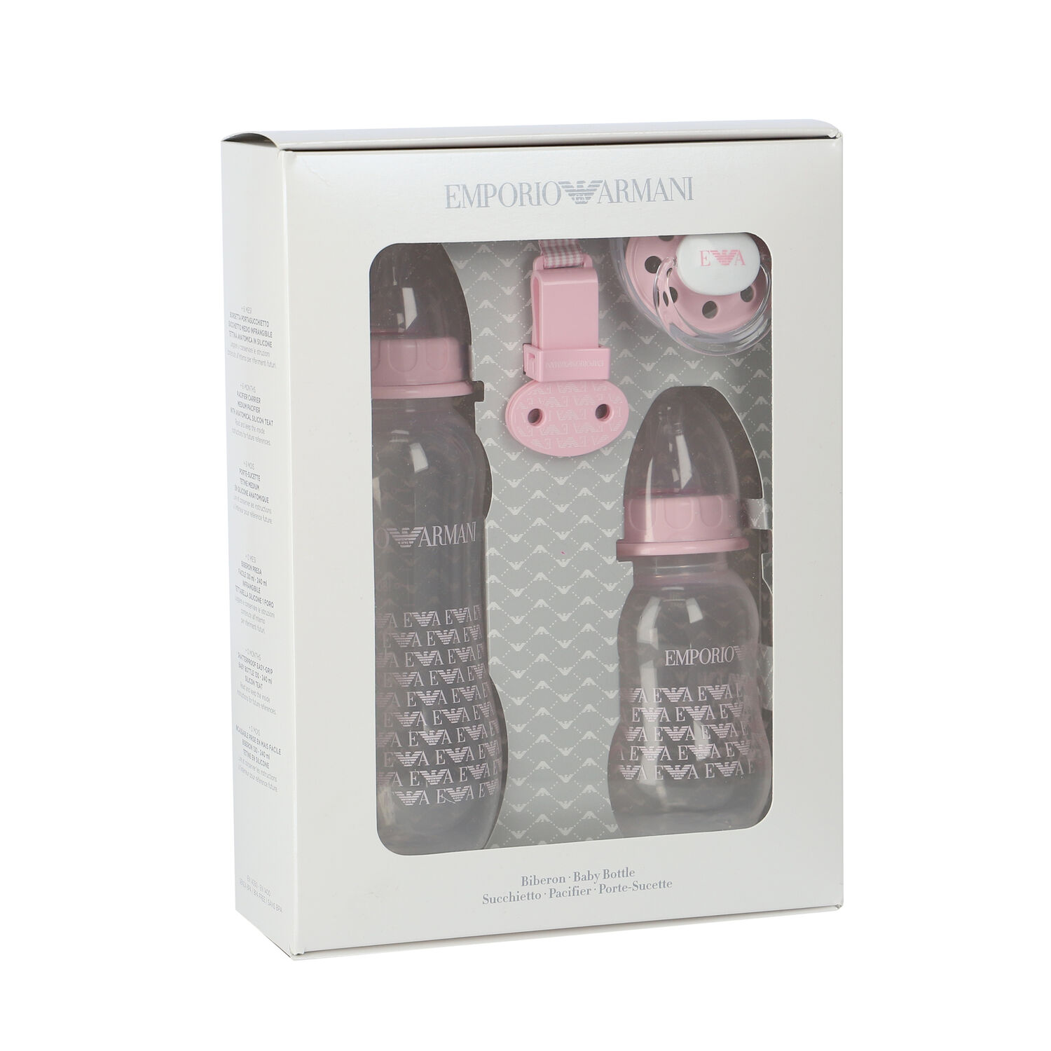 Baby Boys Grey Bottle & Dummy Gift Set, 3, hi-res