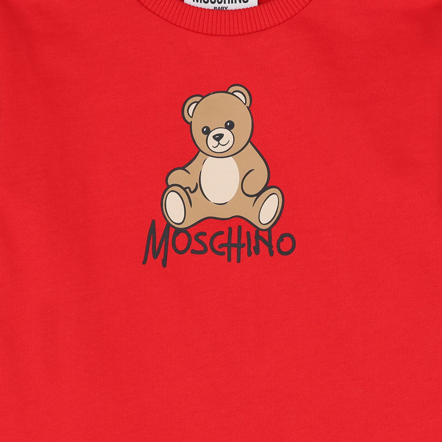 Younger Girls Red Teddy Bear Logo Dress, 2, hi-res