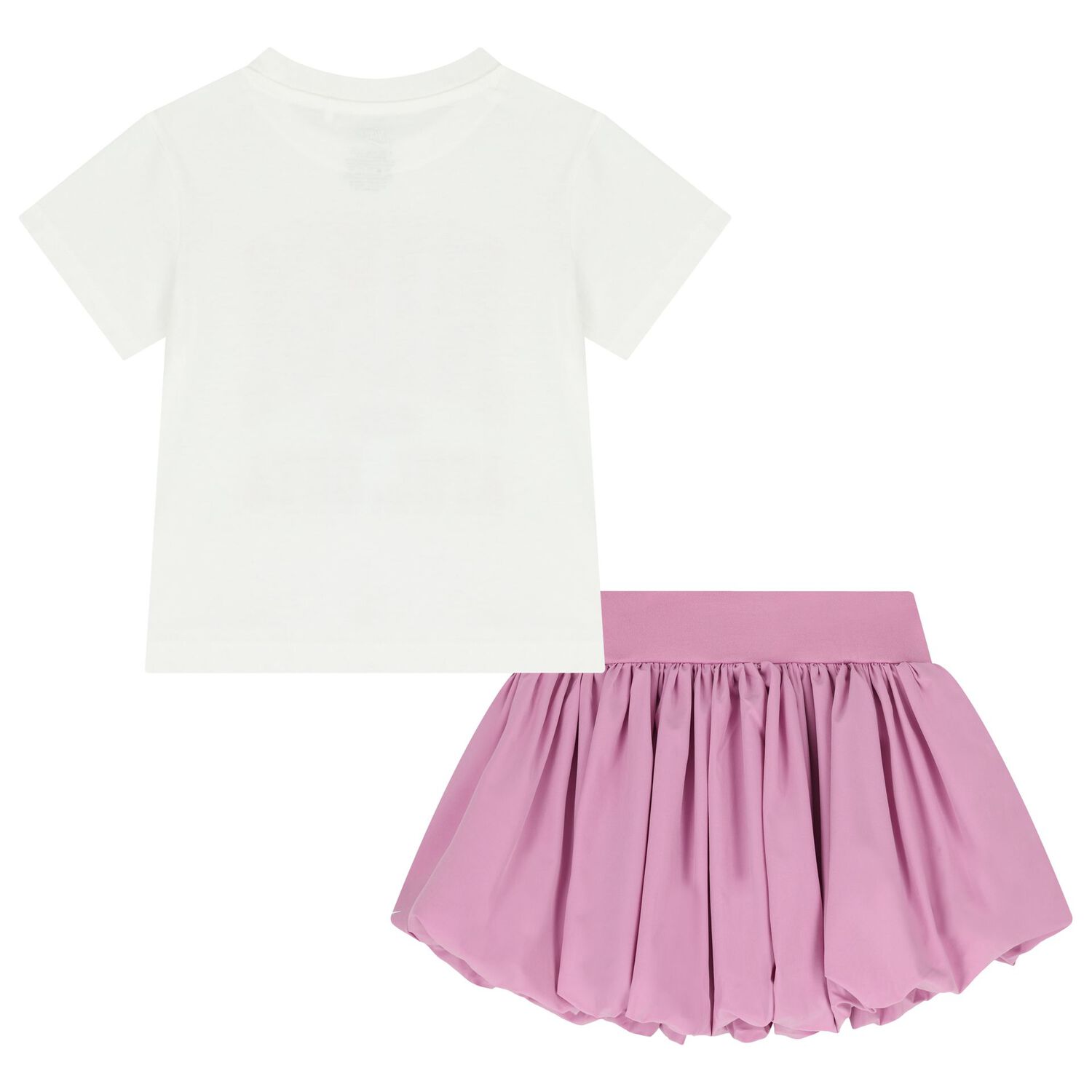 Girls White & Pink Logo Skirt Set, 1, hi-res