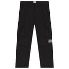 Boys Black Logo Trousers, 1, hi-res