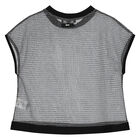 Girls Black & Silver Logo Milano Jersey 2-in-1 T-Shirt, 1, hi-res