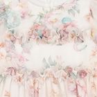 Girls Ivory & Pink Floral Chiffon Dress, 1, hi-res