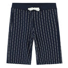 Boys Navy Logo Shorts, 1, hi-res