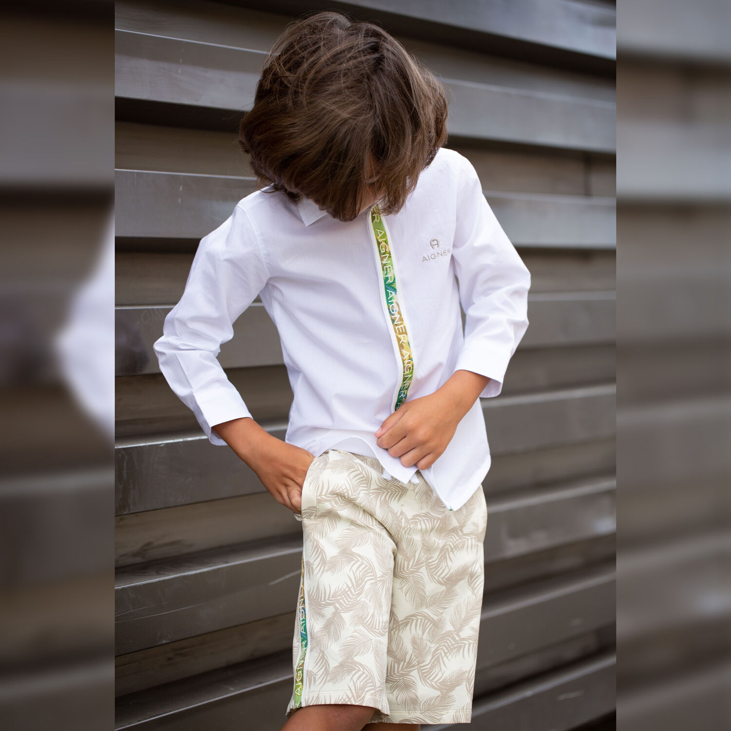 Boys Ivory Logo Shorts, 1, hi-res