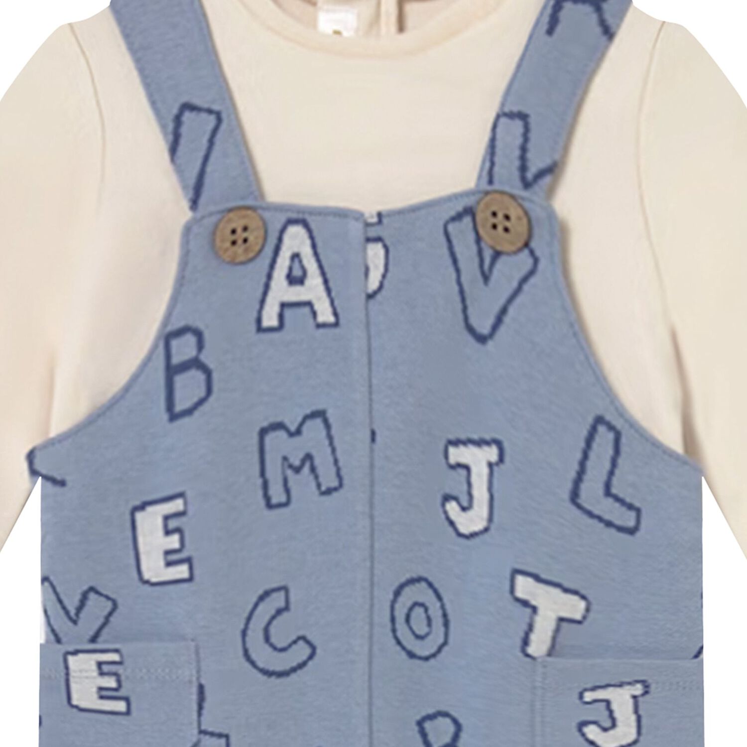 Baby Boys Ivory & Blue Romper, 1, hi-res image number null
