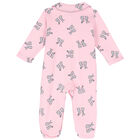 Baby Girls Pink Bunny Babygrow, 3, hi-res