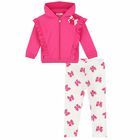 Younger Girls Pink & White Tracksuit, 1, hi-res