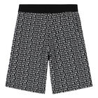 Boys Black & White Logo Shorts, 1, hi-res