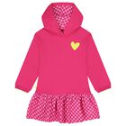 Girls Pink Heart Hooded Dress Set, 1, hi-res