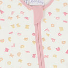 Baby Girls Ivory & Pink Letters Babygrow, 1, hi-res