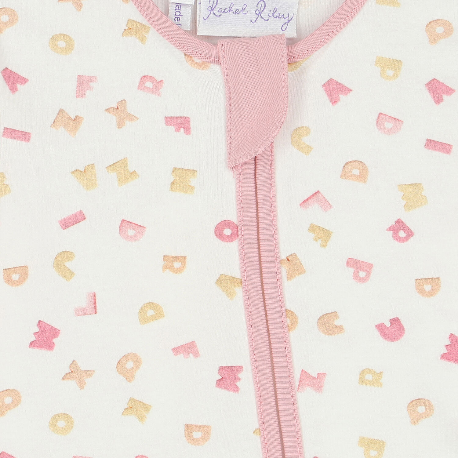 Baby Girls Ivory & Pink Letters Babygrow, 1, hi-res image number null