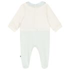 Baby Boys Blue & Ivory Logo Babygrow, 2, hi-res