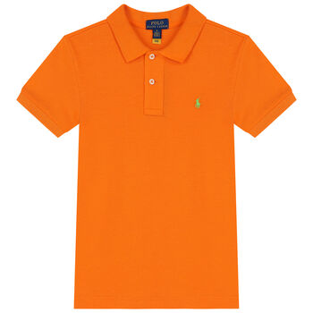 Boys Orange Logo Polo Shirt