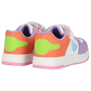 Girls White & Purple Colourblock Trainers