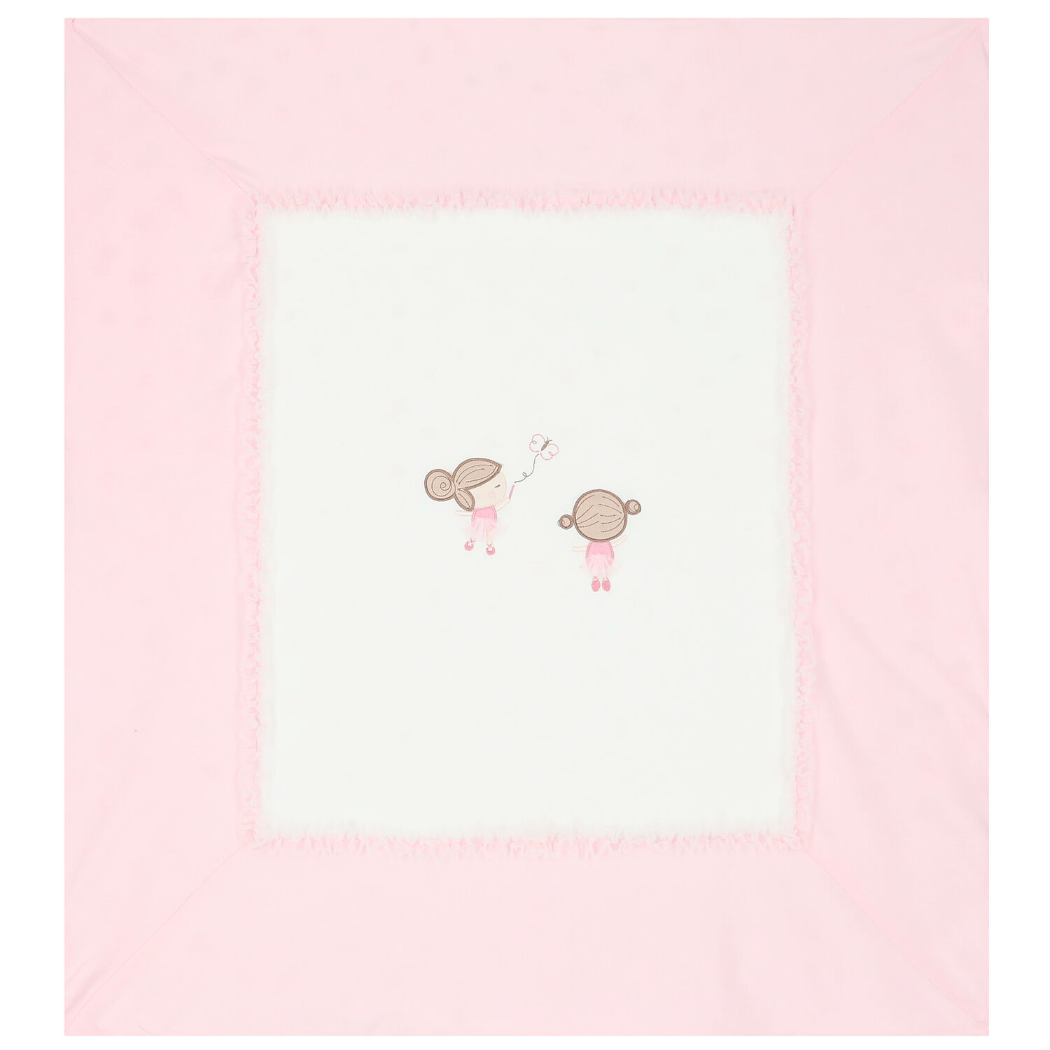 Baby Girls Pink & White Ballerina Blanket, 1, hi-res