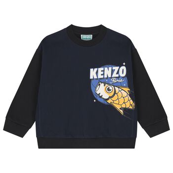 Boys Navy Blue Logo Sweatshirt