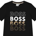 Boys Black Logo T-Shirt, 2, hi-res