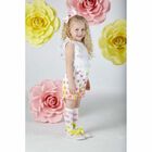 Girls White Rose Print Playsuit, 1, hi-res