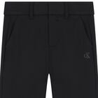 Boys Black Logo Trousers, 1, hi-res