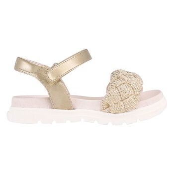 Girls Gold Studded Sandals