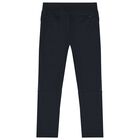 Boys Navy Blue Logo Joggers, 1, hi-res