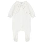 Girls Ivory Flower Babygrow, 1, hi-res