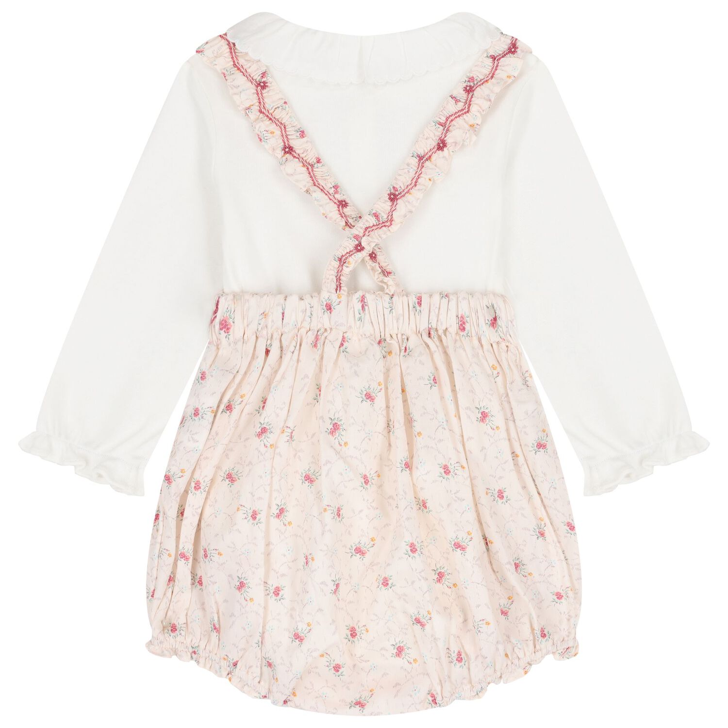 Baby Girls Ivory & Pink Floral Babysuit Set, 1, hi-res