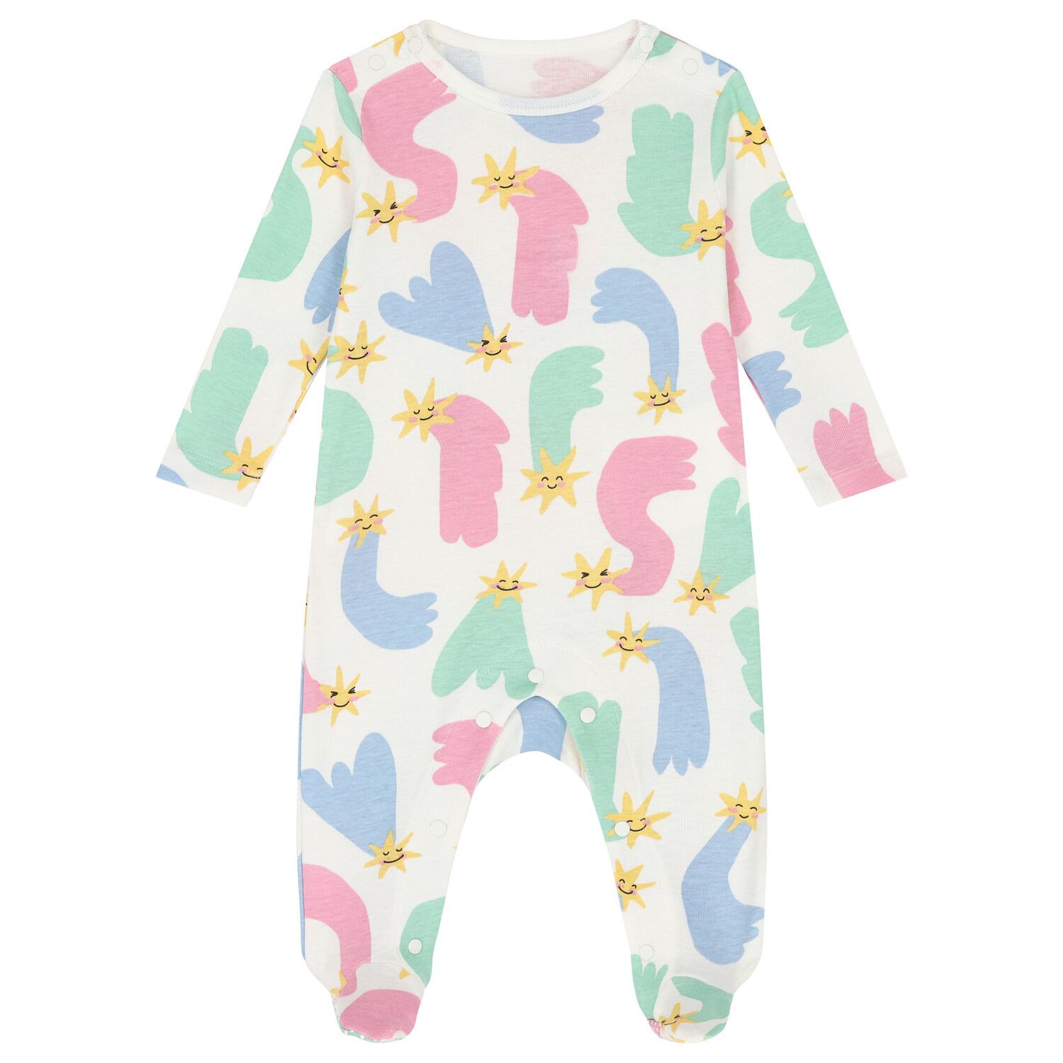 Baby Girls Ivory Shooting Stars Babygrows ( 2-Pack ), 1, hi-res