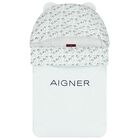 Baby Boys Blue & White Teddy Bear Logo Nest, 1, hi-res