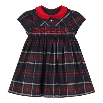 Baby Girls Navy Blue Smocked Dress