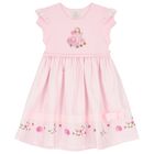 Girls Pink & White Striped Dress, 1, hi-res