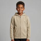 Boys Beige Logo Zip Up Hooded Top, 1, hi-res