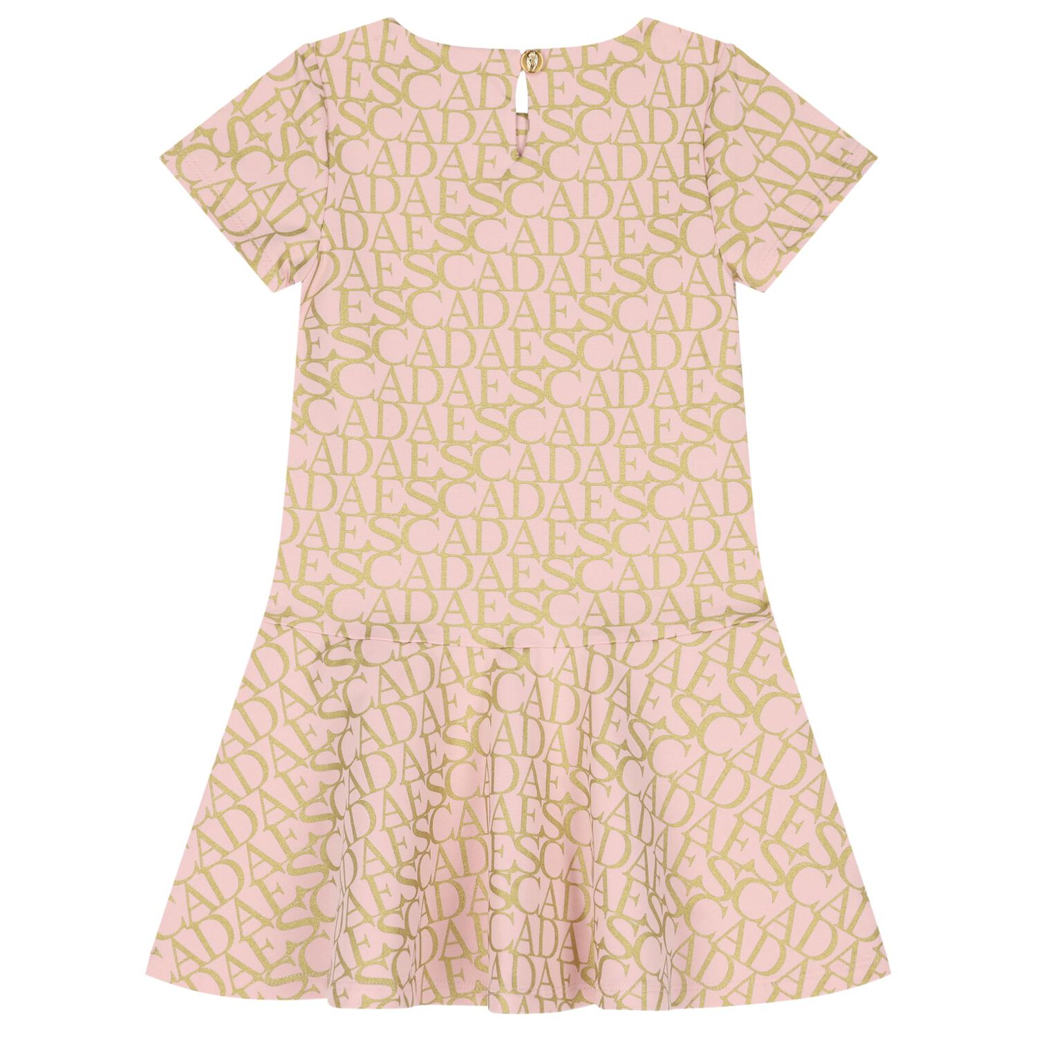 Girls Pink & Gold Logo Dress, 3, hi-res