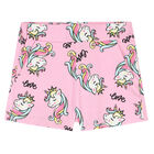 Girls Pink Unicorn Shorts, 1, hi-res