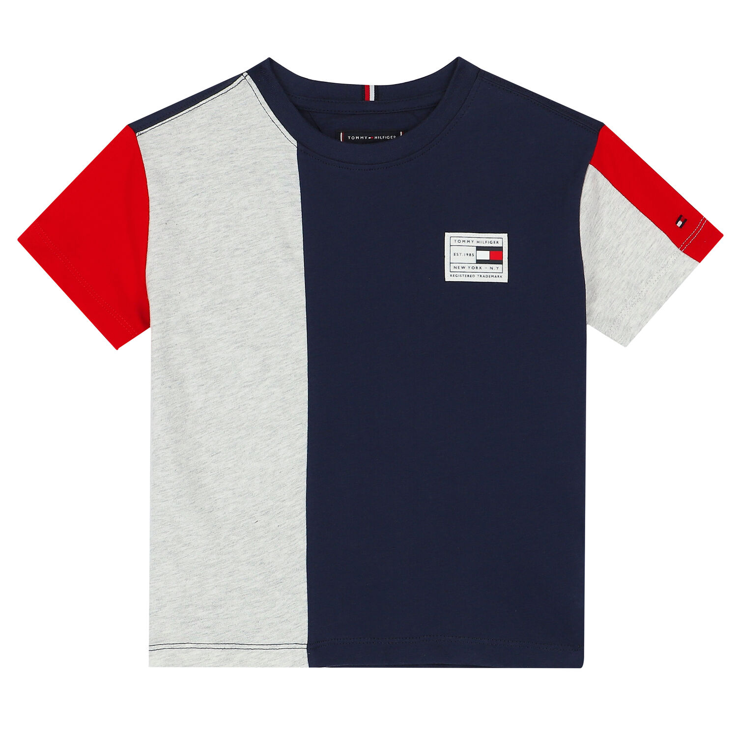 Boys Navy & Grey Logo T-Shirt, 1, hi-res