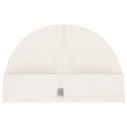 Ivory Embroidered Logo Baby Hat, 1, hi-res