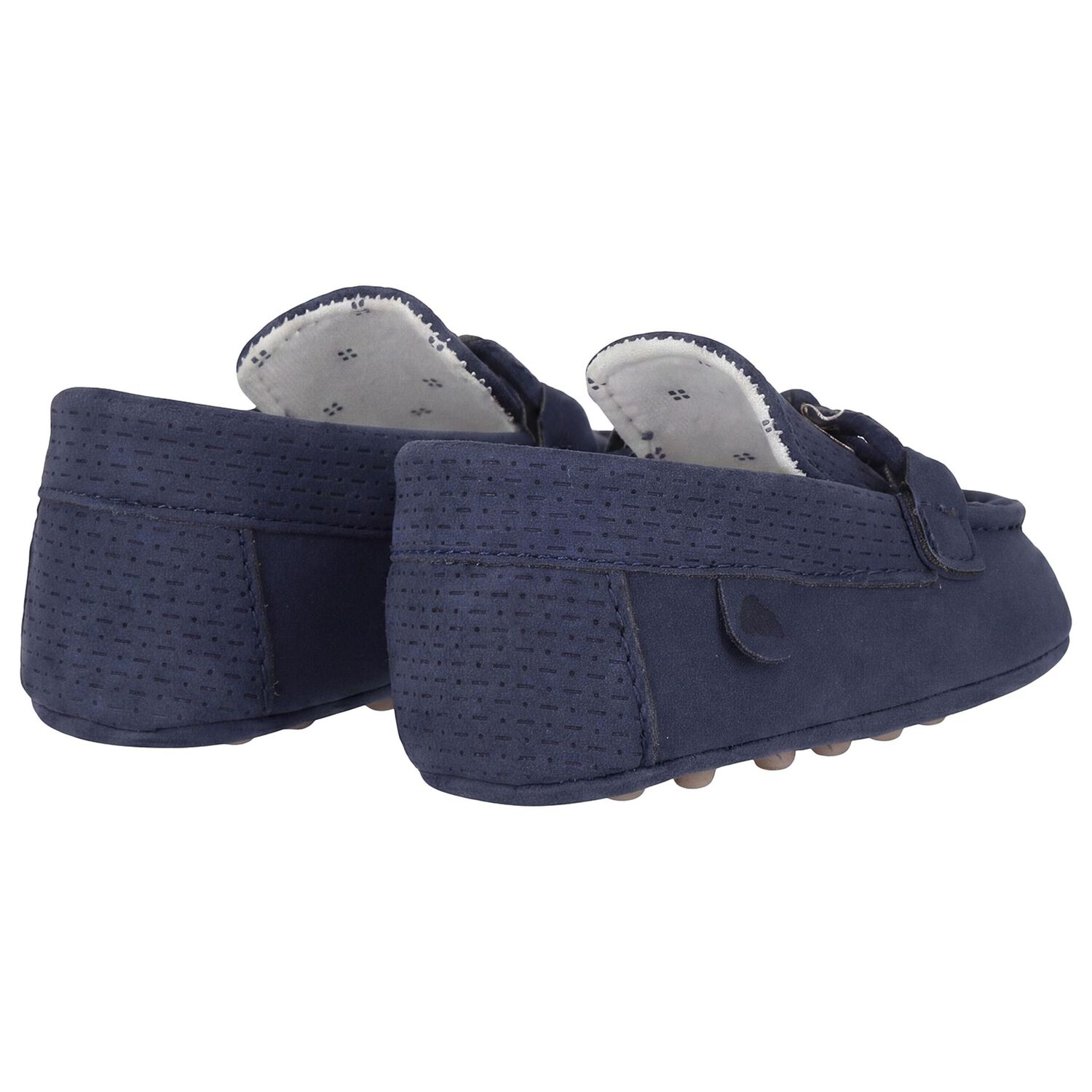 Baby Boys Navy Blue Leather Pre Walker Moccasins, 3, hi-res