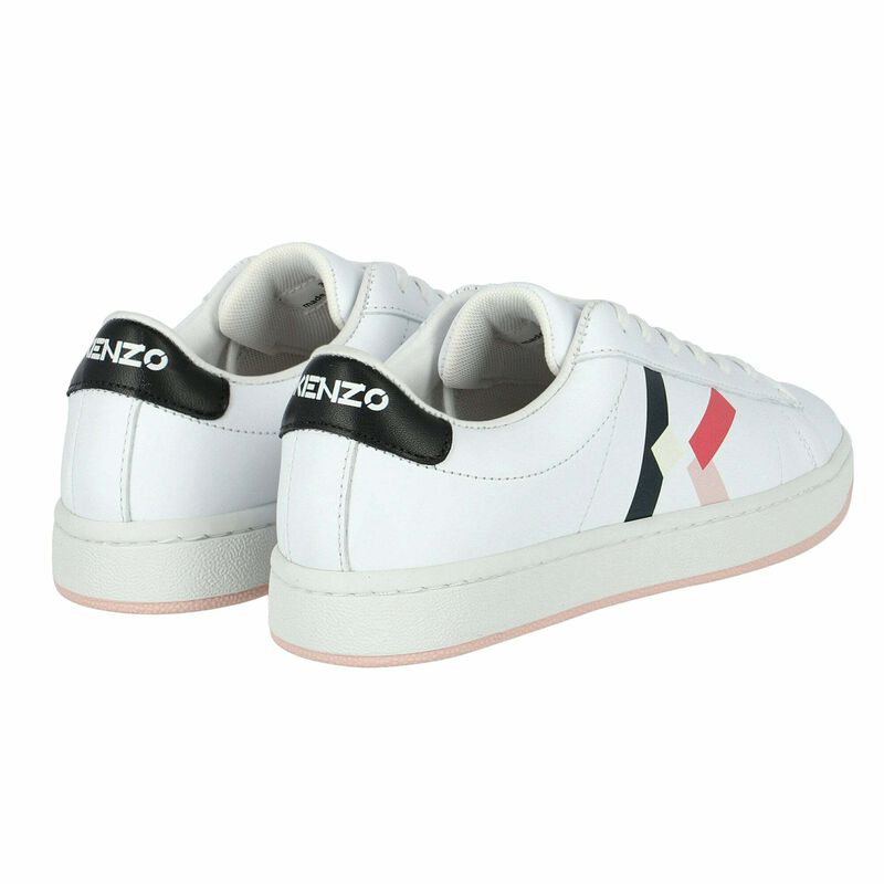 Girls White Leather Logo Trainers, 1, hi-res image number null