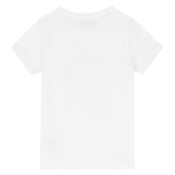 Girls White Teddy Logo T-Shirt